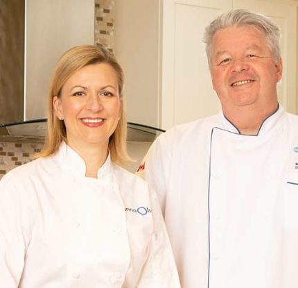 Chefs Michael and Anna Olson in the Seasons kitchen